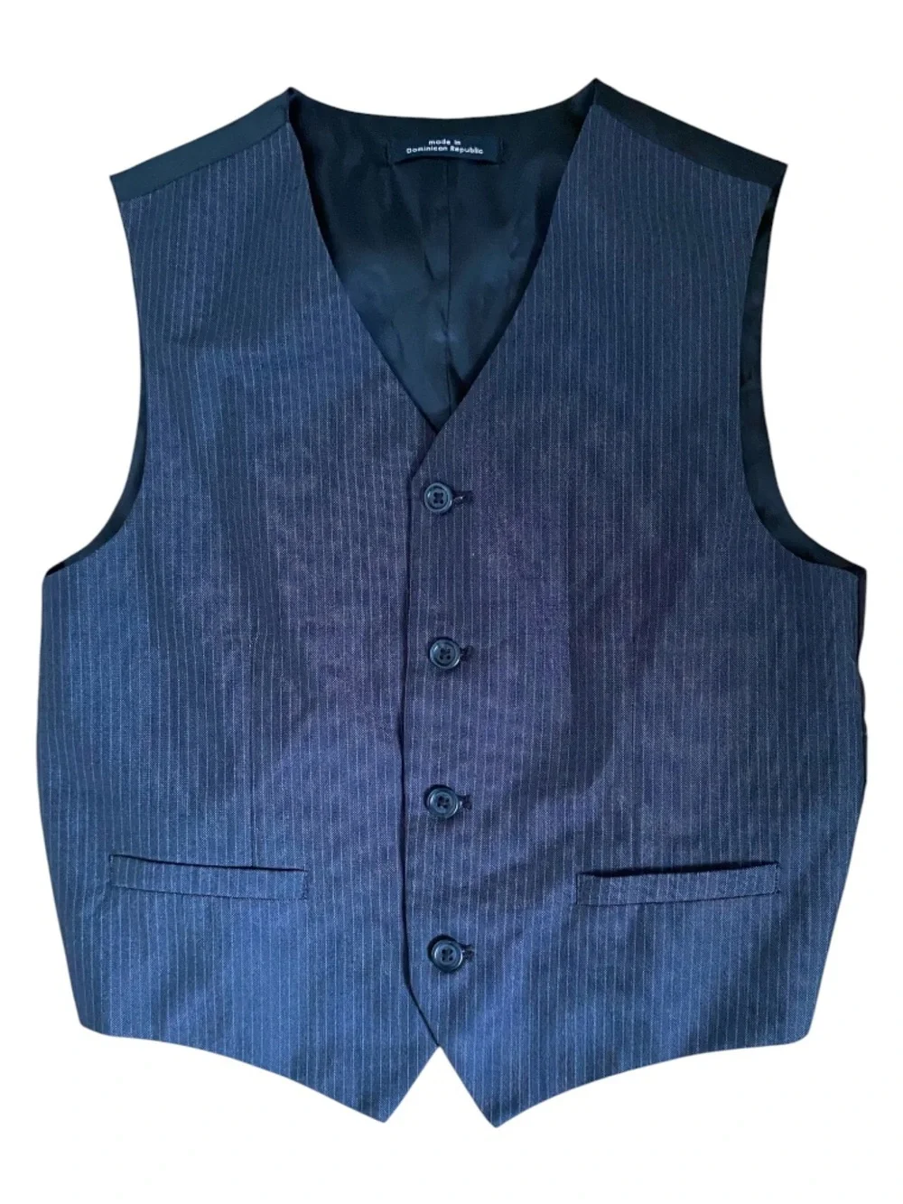 Boys Gray Pinstripe Waistcoat Vest - Classic Formal Vest Size 14